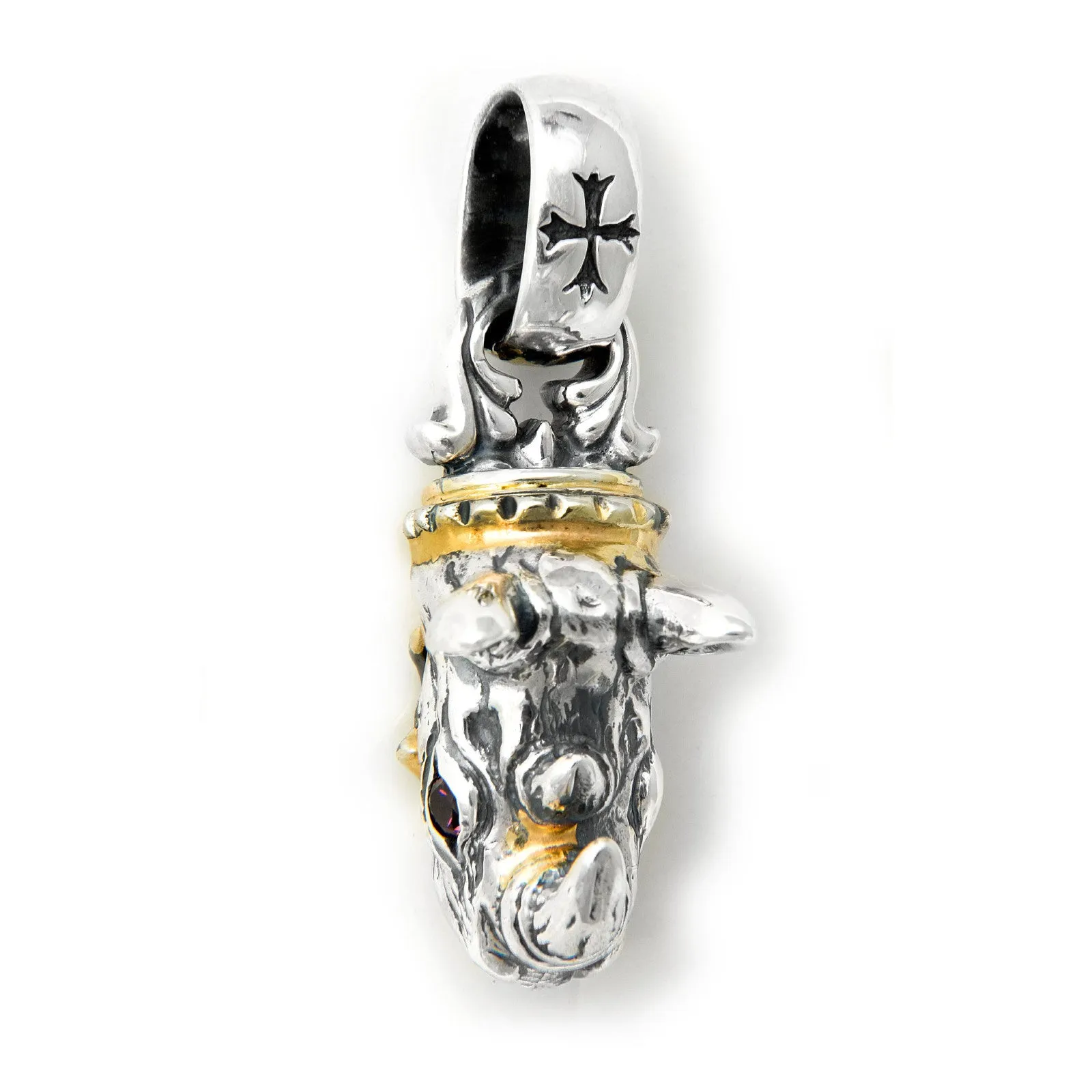 30th Anniversary Bill Wall Rhino with Gold Overlay and Gemstones Pendant