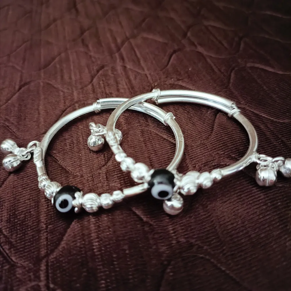 925 Silver Designer Unisex Baby Bangle Set (Design 172)