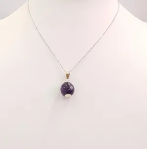 Amethyst Ball Silver Single Pendant