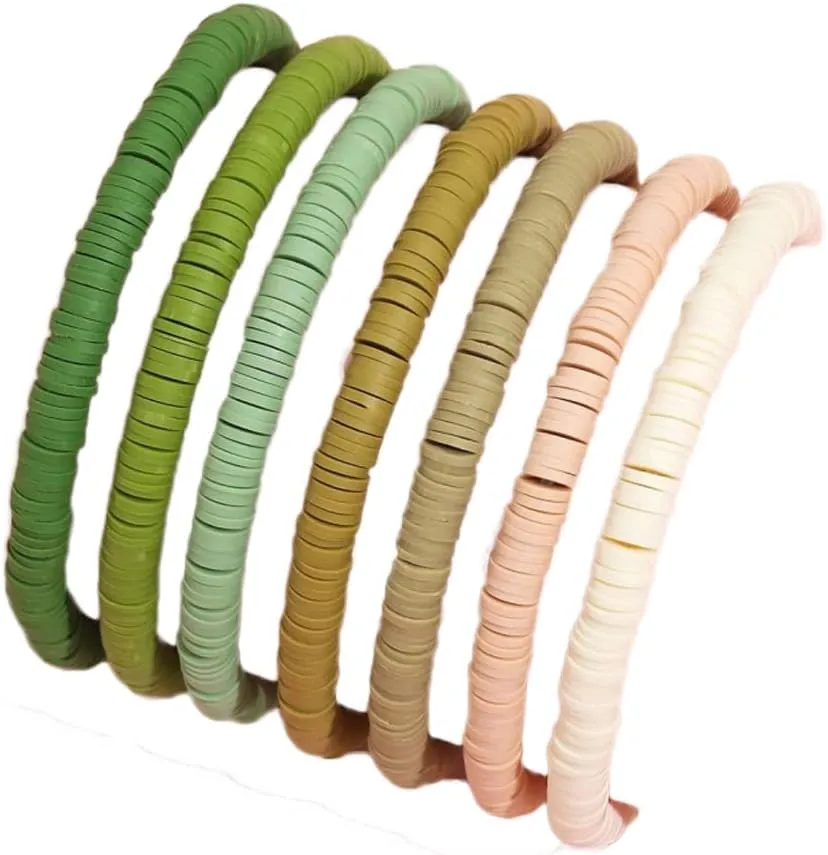 COLORFUL BLING Elastic Heishi Vinyl Clay Disc Bead Bracelets Bohemia Surfer Stacking Stretch Bracelet Set for Women Summer Holiday Beach Preppy Friendship Jewelry Gifts