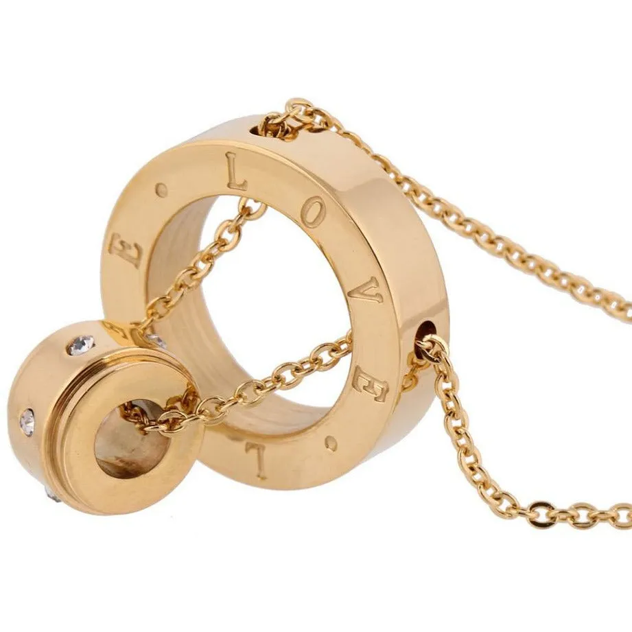 Double Love Loop Austrian Crystal Necklace