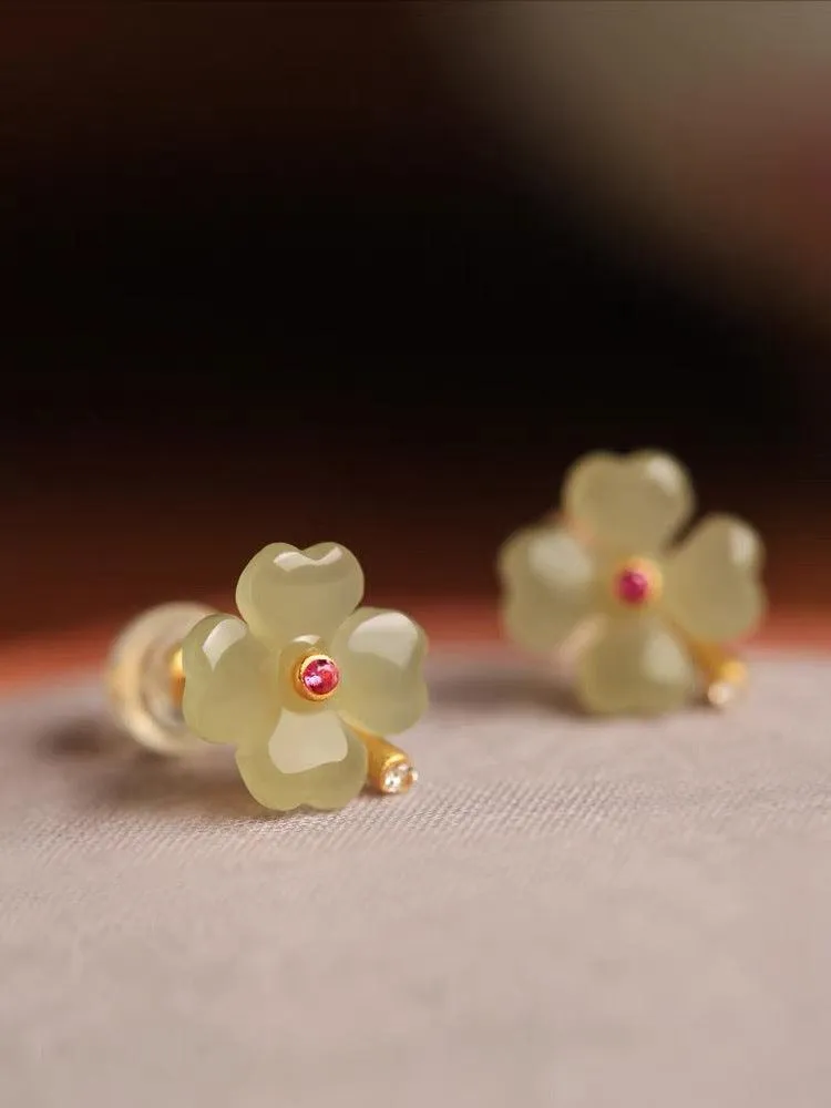 Four leaf clover lucky earrings