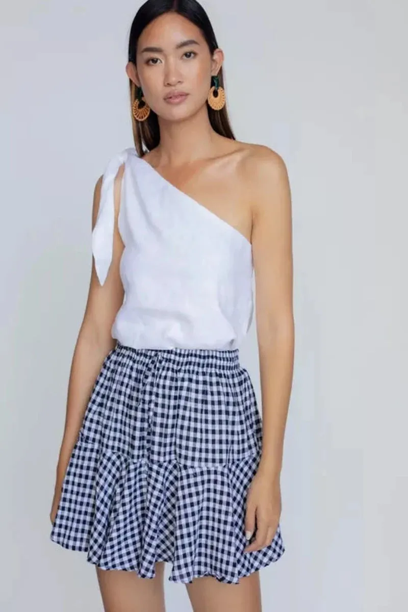 GOLDIE ONE SHOULDER TOP / CHALK