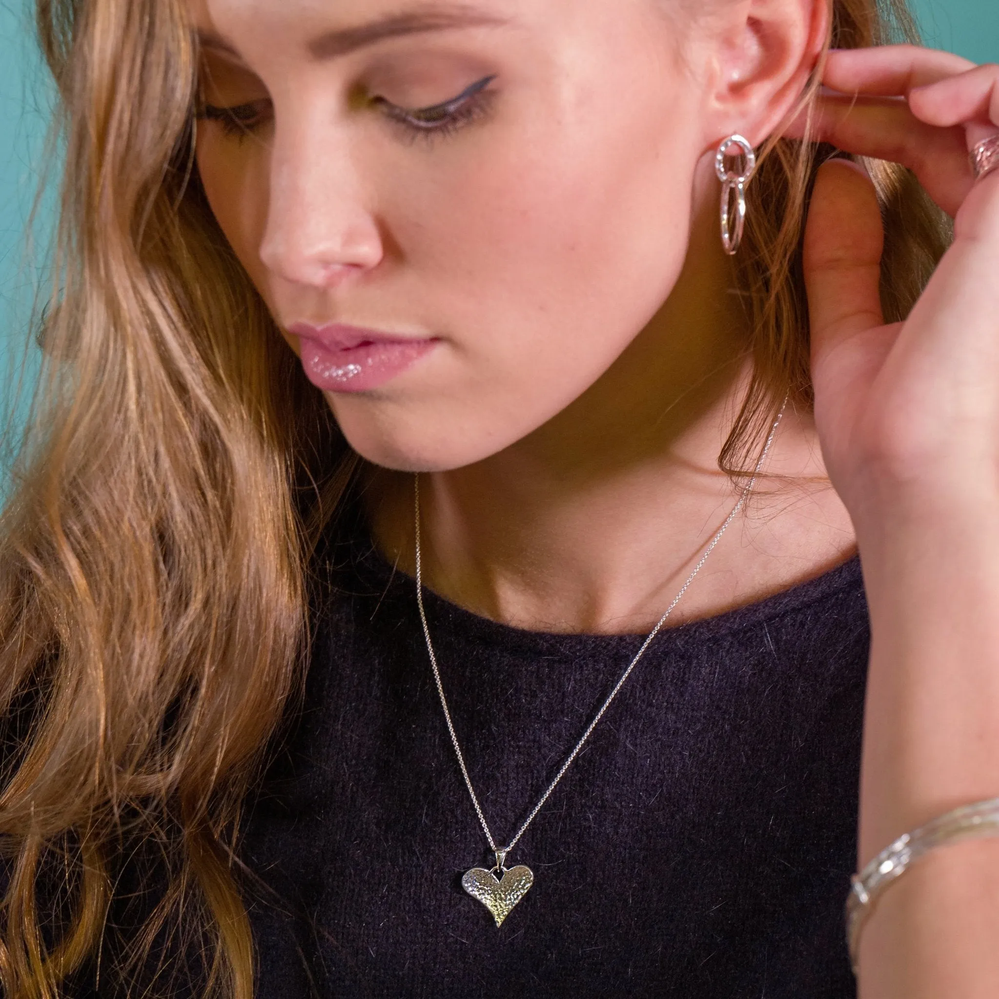 Hammered Love Heart Pendant