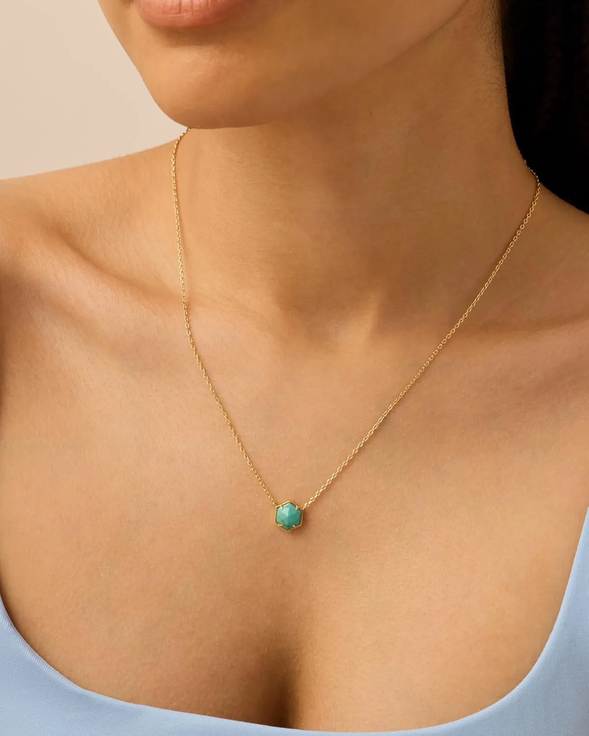 PAVOI 14K Gold Plated Gemstone Pendant Necklace | Dainty Chain Necklaces for Women | Amethyst, Onyx, Green Fluorite, Labradorite, Pearl, Rose Quartz, Agate, Sodalite, Turquoise Gemstone Pendants