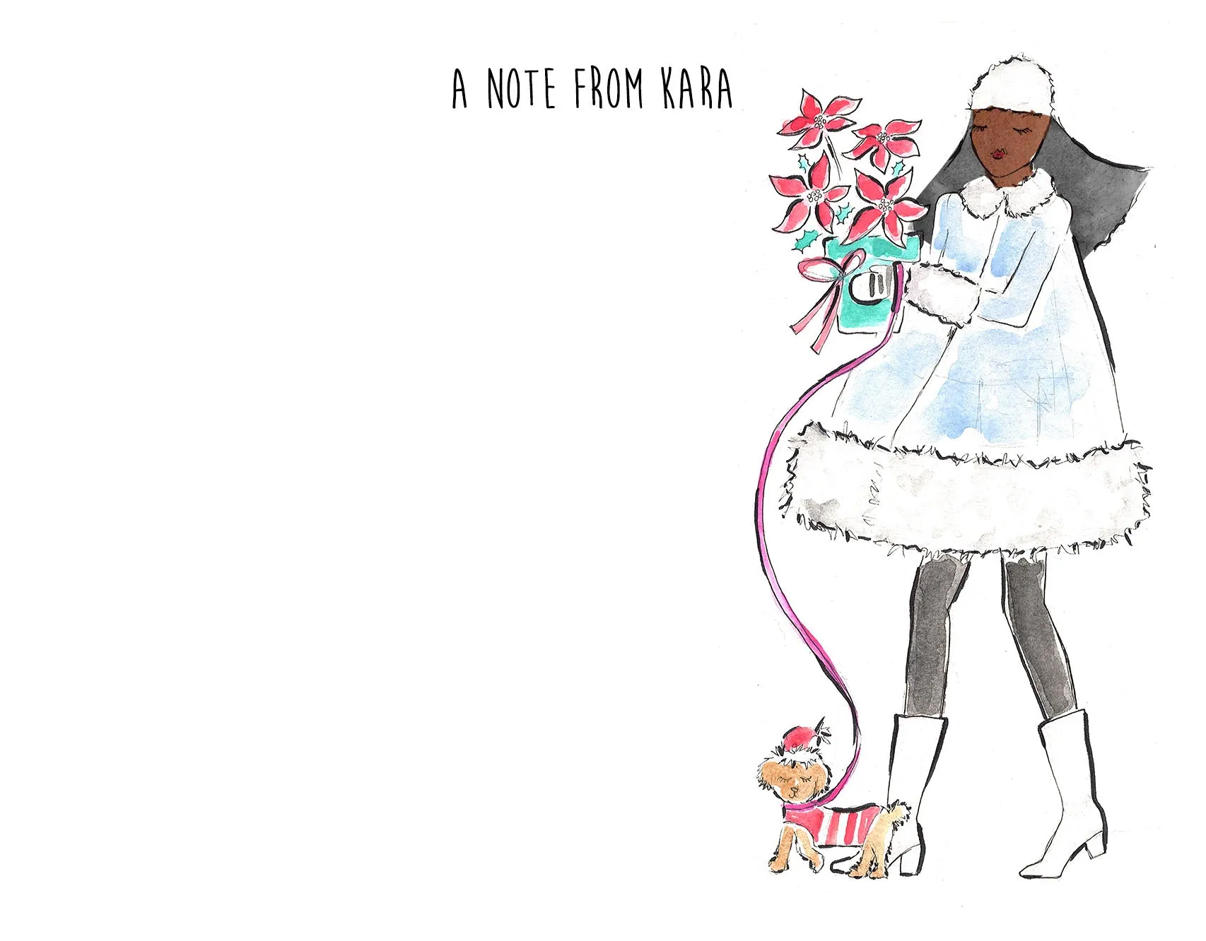 Poinsetta Girl Personalized Stationery