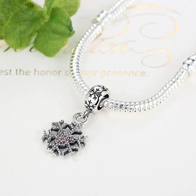 PY1127 925 Sterling Silver  Snowflake Charm for Christmas