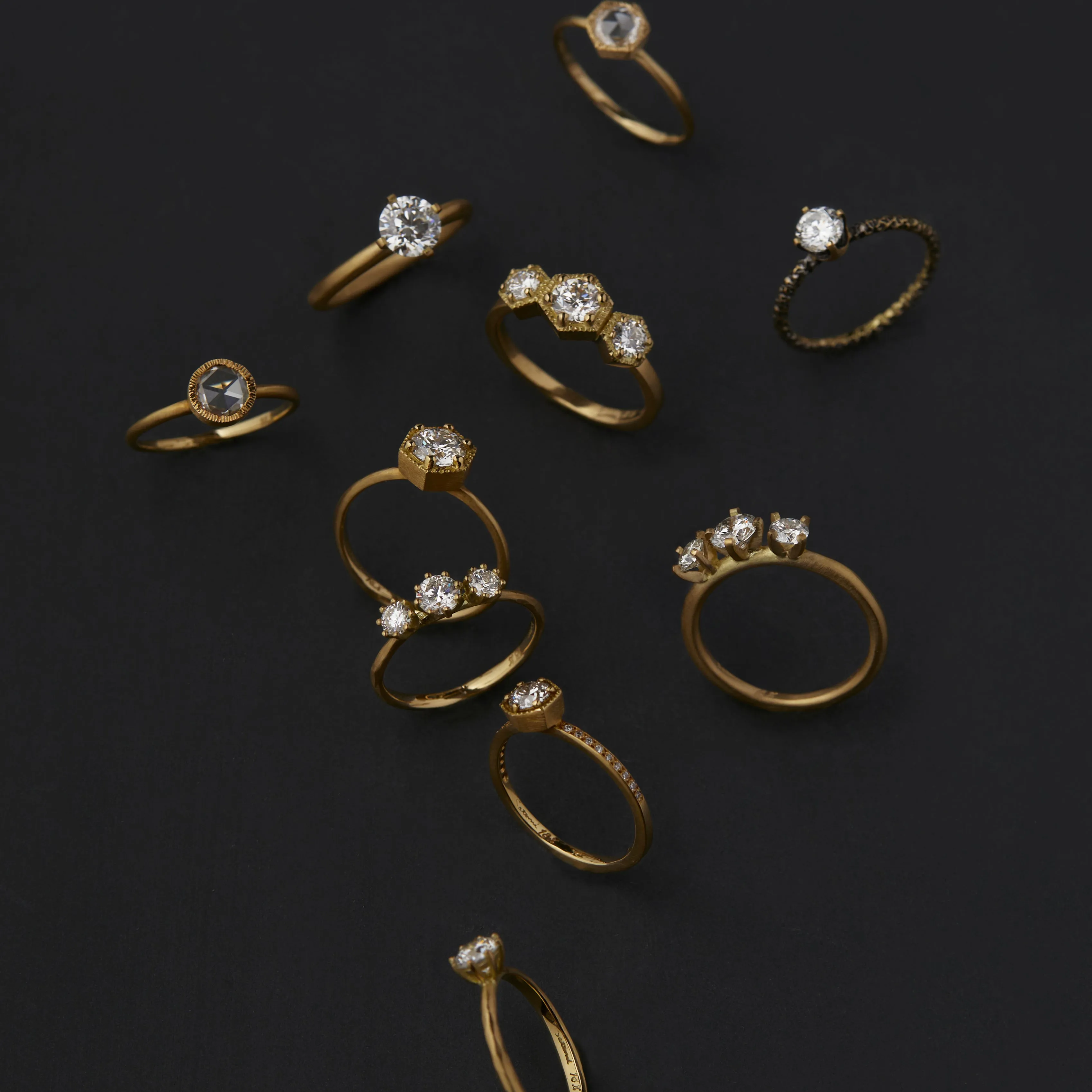 R19001W | Triple White Diamond Blooming Ring