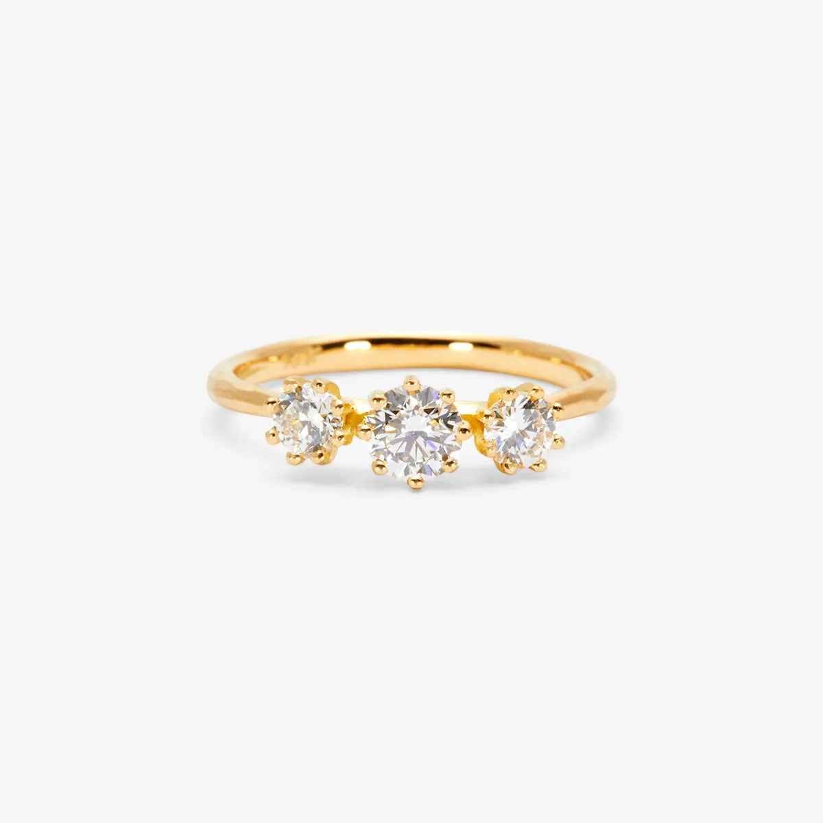 R19001W | Triple White Diamond Blooming Ring