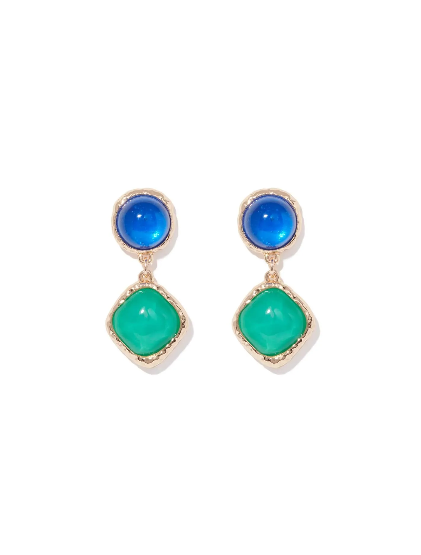 Shelby Square Stone Drop Earrings