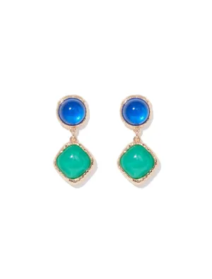 Shelby Square Stone Drop Earrings