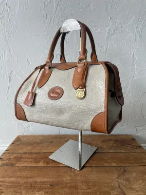 Vintage Dooney & Bourke Cream Pebbled Leather Doctor Bag