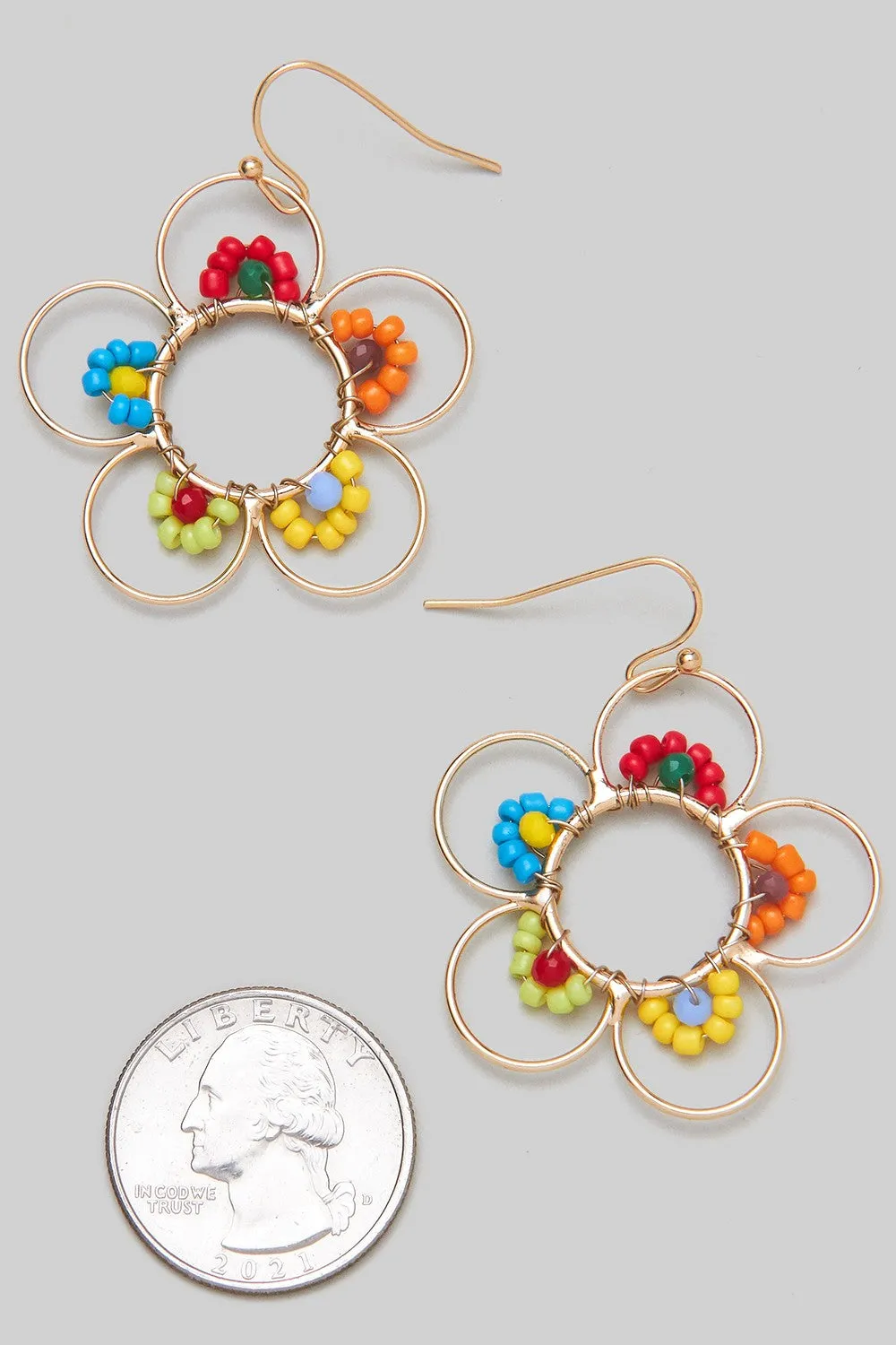 Wire Flower Earrings