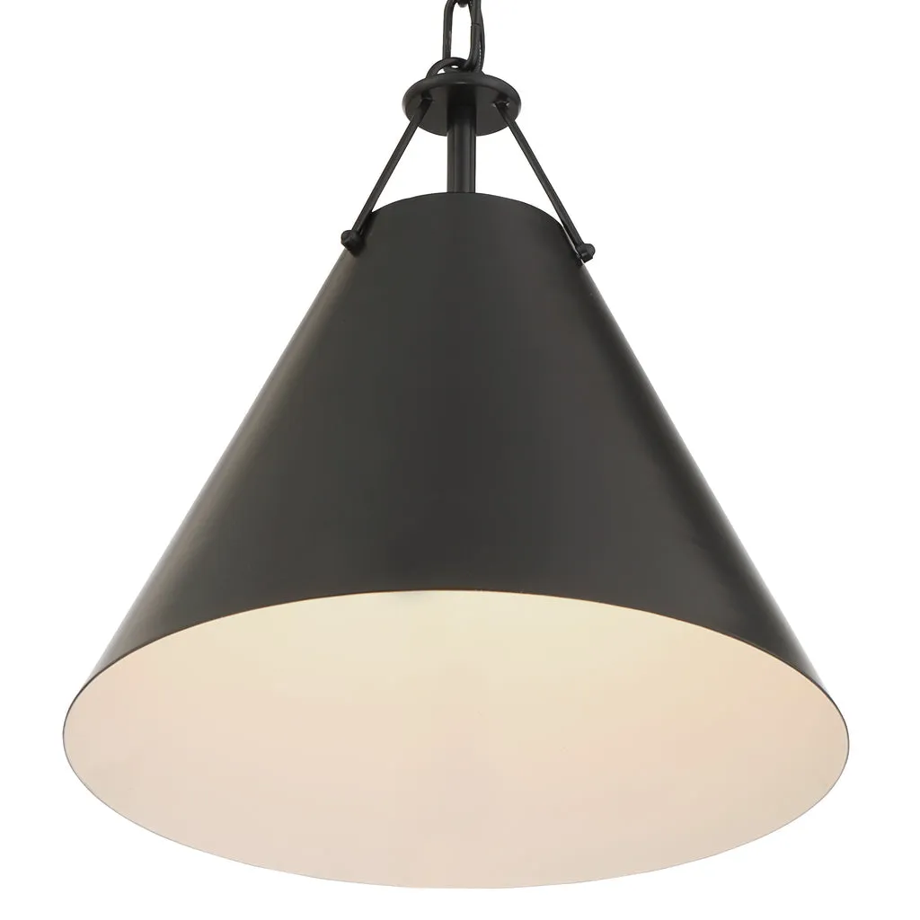 Xavier 1 Light Matte Black Mini Pendant
